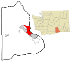 Benton County Washington Incorporated and Unincorporated areas Richland Highlighted